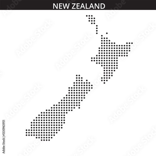 New Zealand map in dots