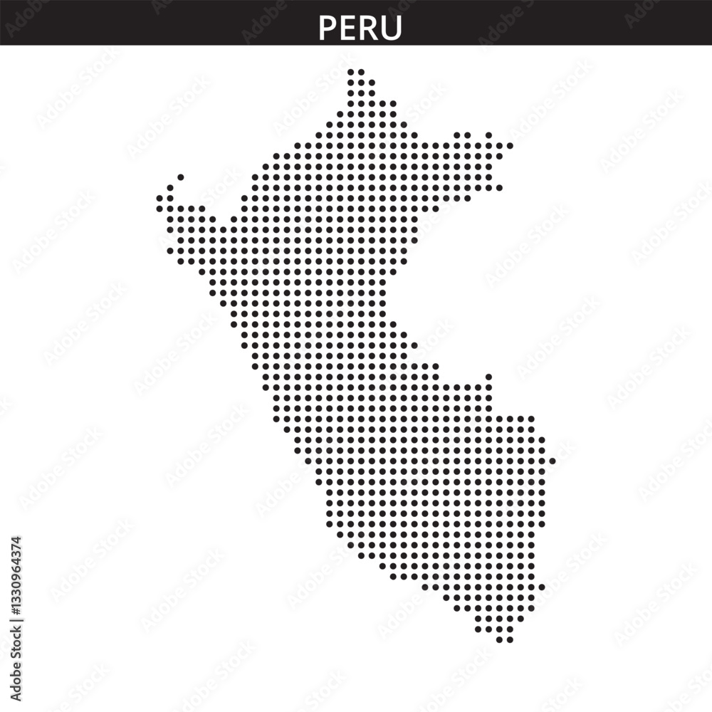 Obraz premium Peru map in dots