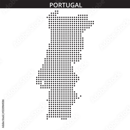 Portugal map in dots