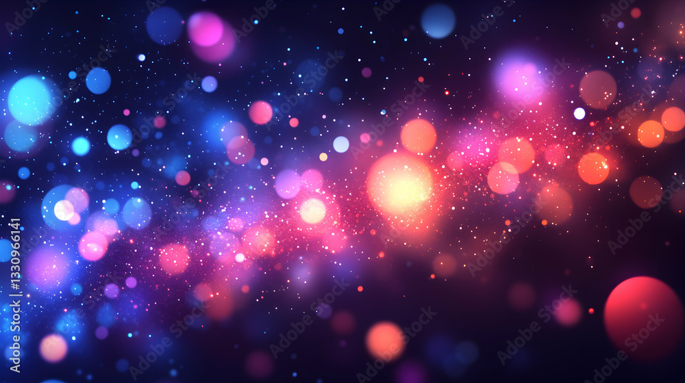 Abstract background with vibrant bokeh lights, perfect for festive designs, websites, or presentations. Shimmering sparkles and glowing circles create a magical atmosphere. Abstract background with vibrant bokeh lights, perfect for festive designs, websites, or presentations. Shimmering sparkles and glowing circles create a magical atmosphere.