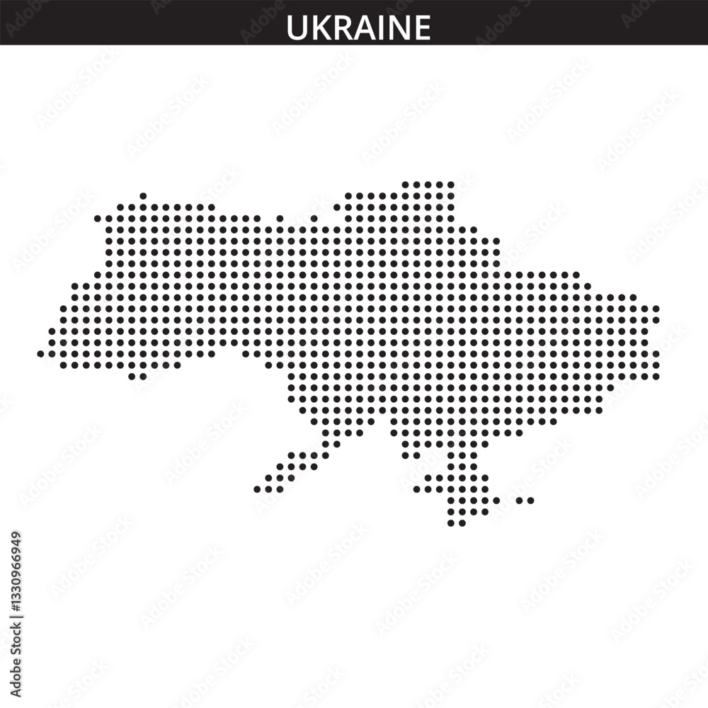 Obraz premium Ukraine map in dots