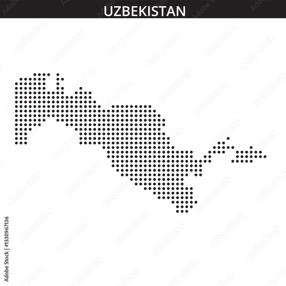 Fototapeta premium Uzbekistan map in dots