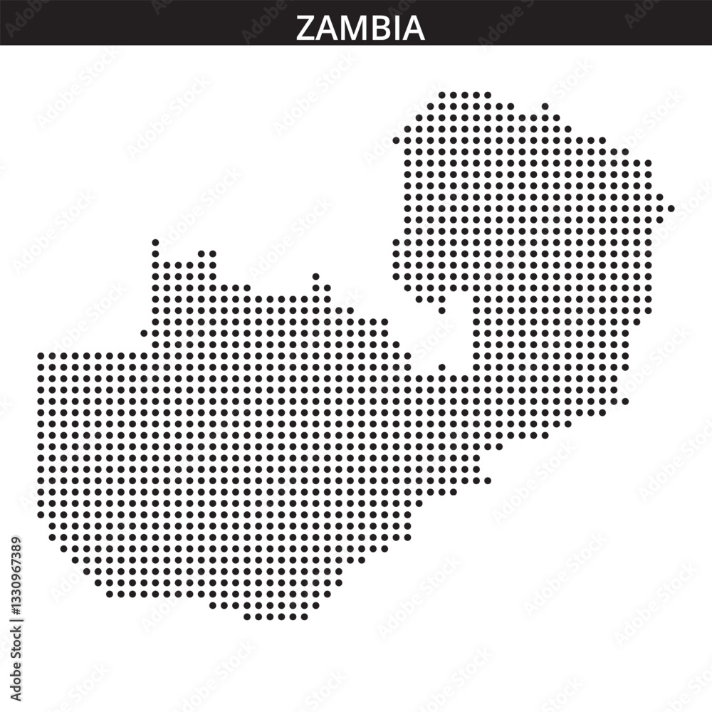 Fototapeta premium Zambia map in dots
