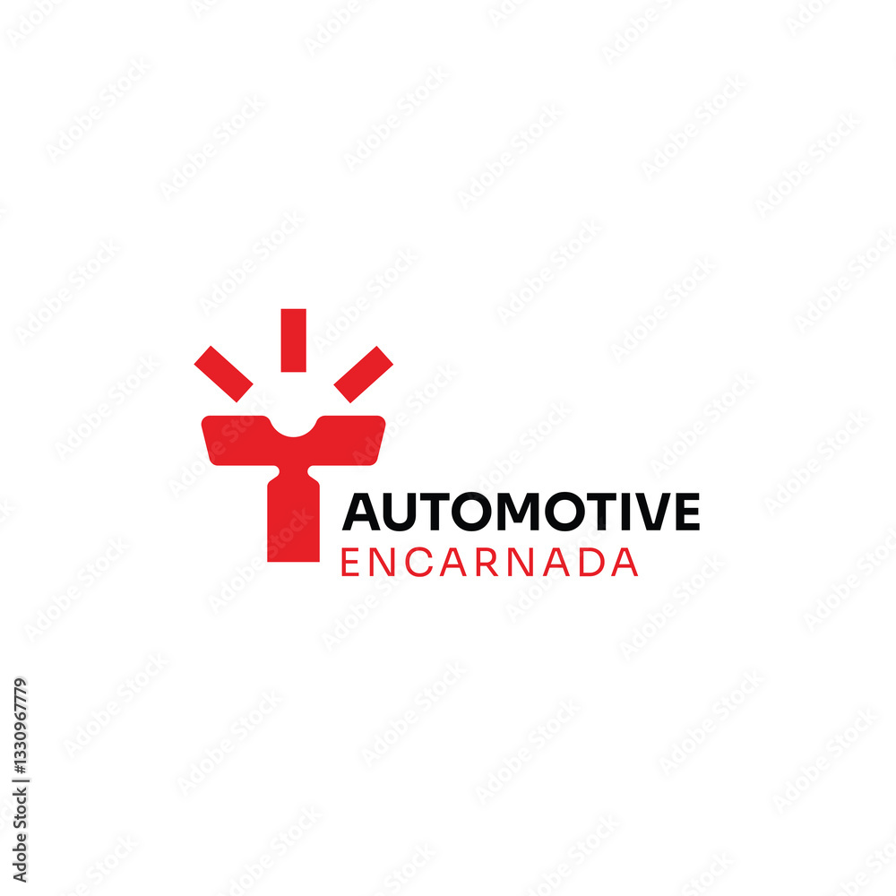 Automotive Sunrise Logo with Letter T & Sunburst Automotive Sunrise Logo with Letter T & Sunburst