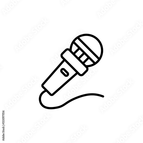 Karaoke microphone icon isolated on white background