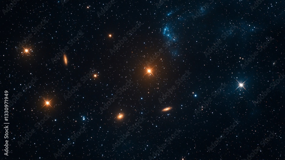 Fototapeta premium Cosmic Galaxy Cluster Stars Nebula Deep Space Night Sky Astronomy