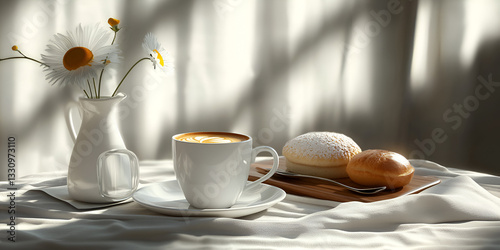 Perfectly Styled Breakfast with Freshly Brewed Coffee for a Cozy Morning