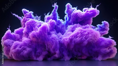 Ethereal Purple Smoke Cloud on Dark Background for Creative Designs