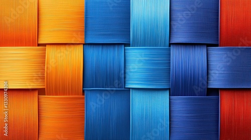 Colorful Woven Textures with Orange and Blue Shades for Background