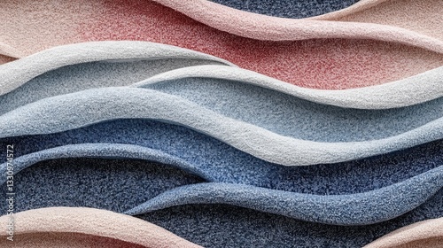 Abstract Waves of Textured Colors in Shades of Blue and Pink