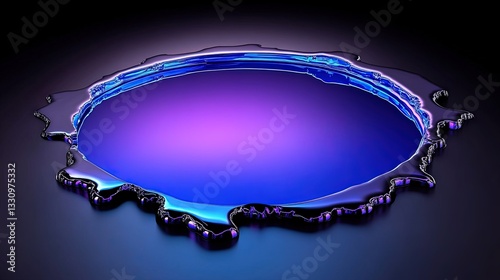 Abstract colorful liquid shape with reflective surface and gradient