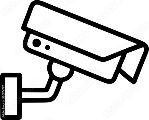 Security camera in outline icon style, safety and protection theme.
