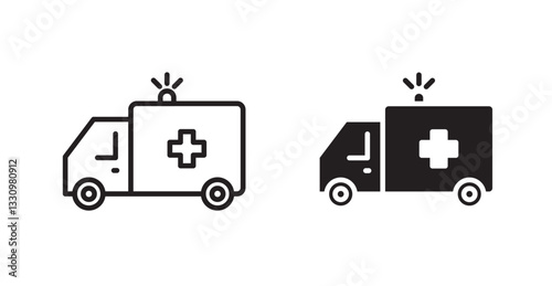 Ambulance icon outlined icon vector collection.