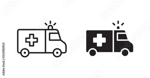 Ambulance icon outlined icon vector collection.