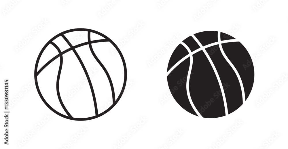 Basketball icon outlined icon vector collection. Basketball icon outlined icon vector collection.