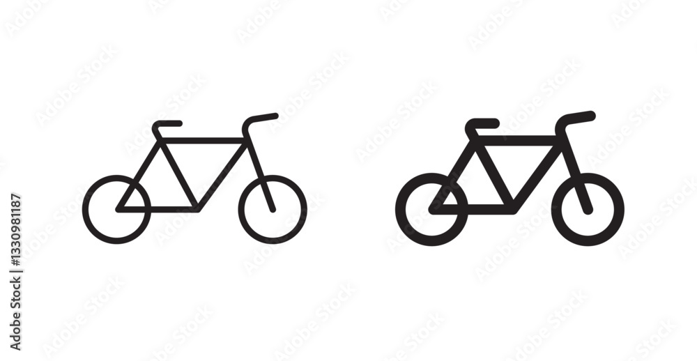 Fototapeta premium Biking mountain icon outlined icon vector collection.
