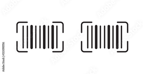 Barcode read icon outlined icon vector collection.