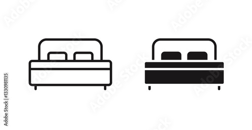 Bed icon outlined icon vector collection.