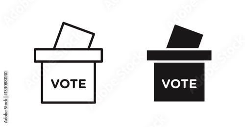 Ballot icon outlined icon vector collection.