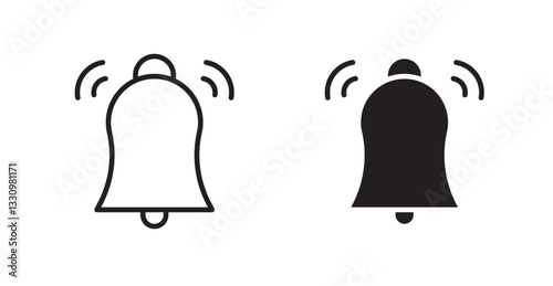 Bell ring icon outlined icon vector collection.