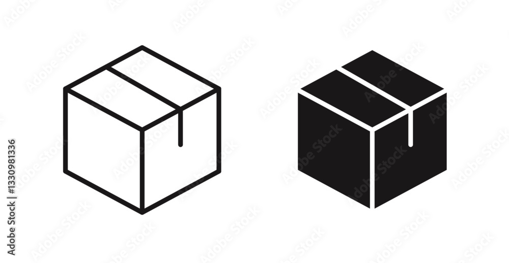 Box icon outlined icon vector collection. Box icon outlined icon vector collection.