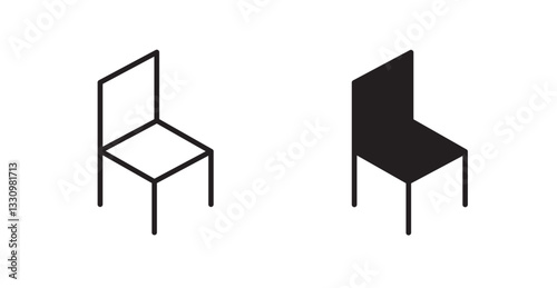 Chair icon outlined icon vector collection.