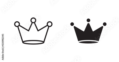 Crown icon outlined icon vector collection.