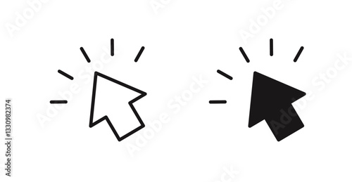 Cursor icon outlined icon vector collection.