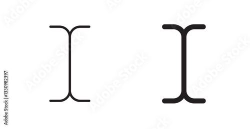 Cursor text icon outlined icon vector collection.