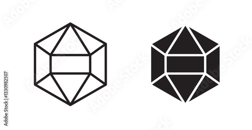 Dice d20 icon outlined icon vector collection.