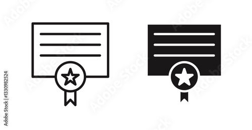 Diploma icon outlined icon vector collection.