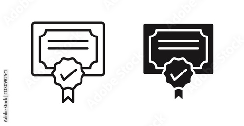 Diploma icon outlined icon vector collection.