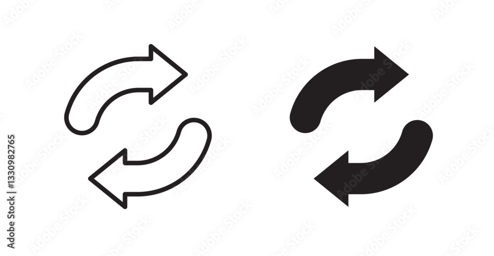 Exchange icon outlined icon vector collection. Exchange icon outlined icon vector collection.