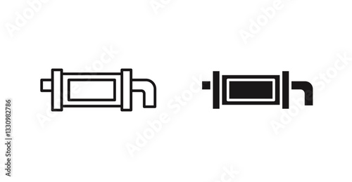 Exhaust pipe icon outlined icon vector collection.