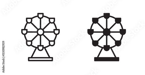 Ferris wheel icon outlined icon vector collection.