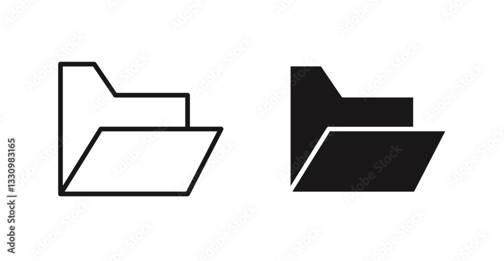 Folder icon outlined icon vector collection. Folder icon outlined icon vector collection.