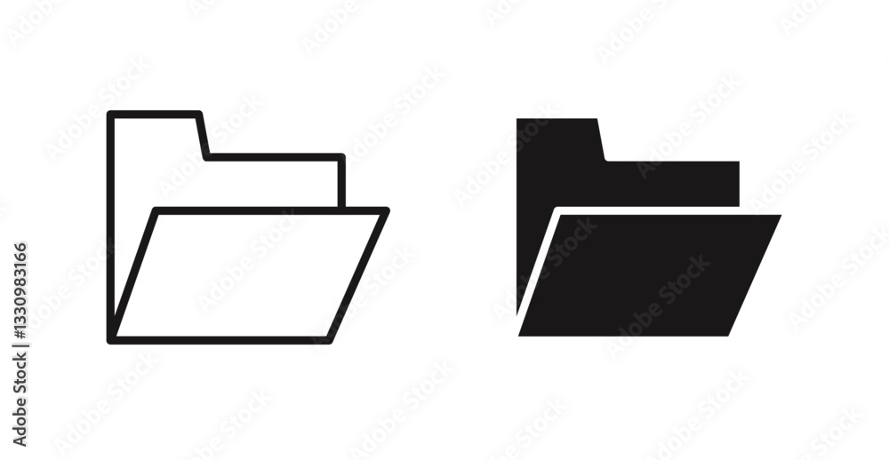 Folder icon outlined icon vector collection. Folder icon outlined icon vector collection.