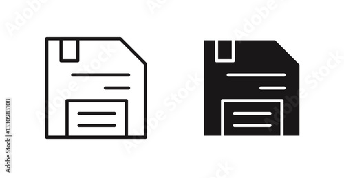 Floppy disk icon outlined icon vector collection.