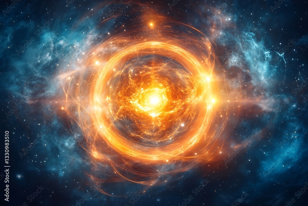 Obraz premium Fiery Cosmic Explosion in Deep Space