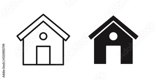 Home icon outlined icon vector collection.