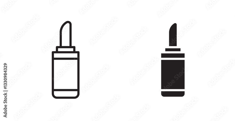 Lipstick icon outlined icon vector collection. Lipstick icon outlined icon vector collection.