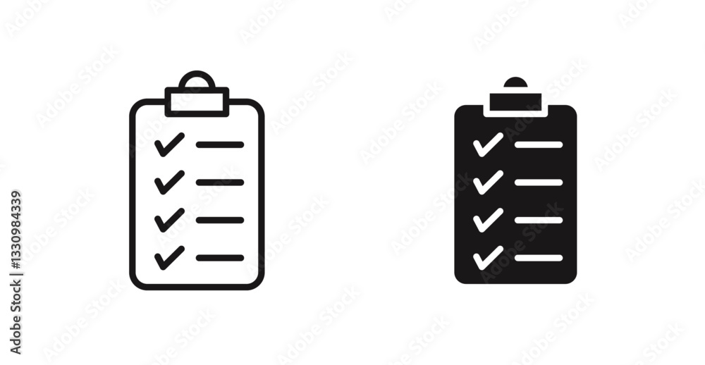 List check icon outlined icon vector collection. List check icon outlined icon vector collection.