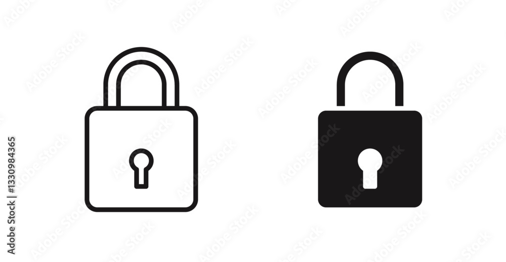 Lock icon outlined icon vector collection. Lock icon outlined icon vector collection.