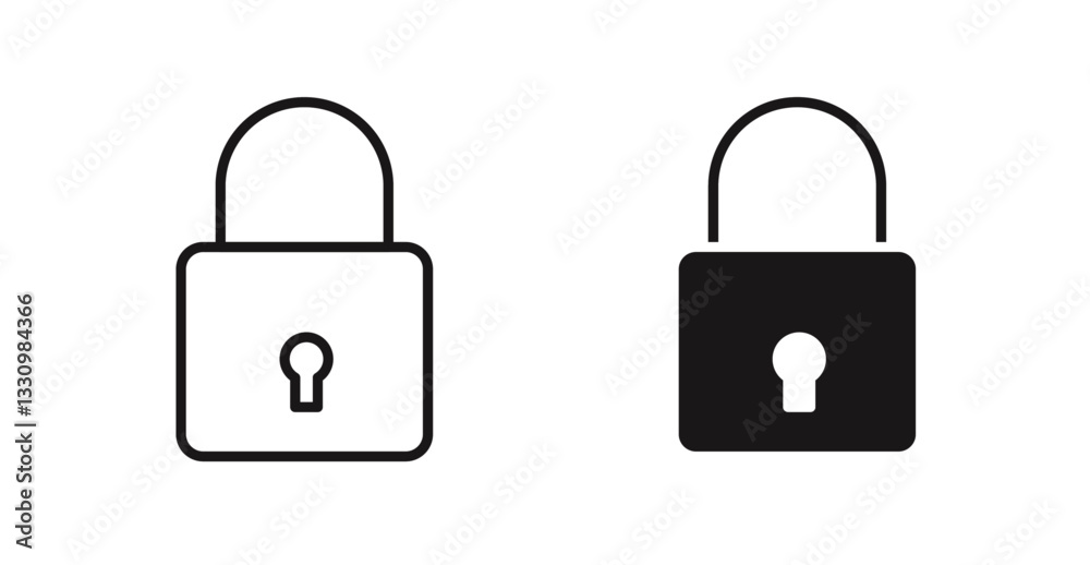 Lock icon outlined icon vector collection. Lock icon outlined icon vector collection.