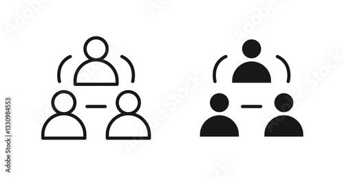 Mediator icon outlined icon vector collection.