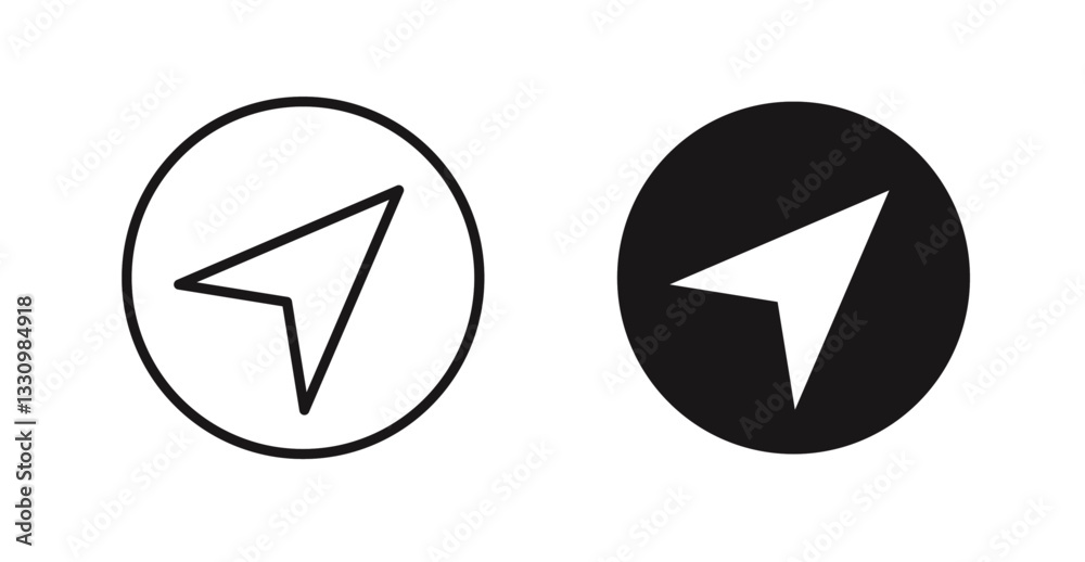 Navigation icon outlined icon vector collection.