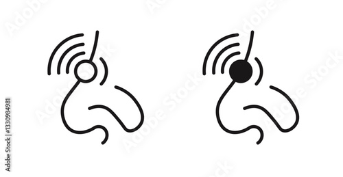 Nose pain icon outlined icon vector collection.