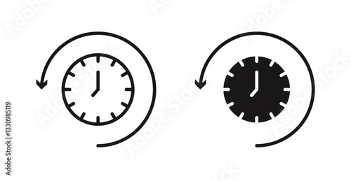 Past time icon outlined icon vector collection.