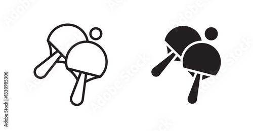 Ping pong icon outlined icon vector collection.