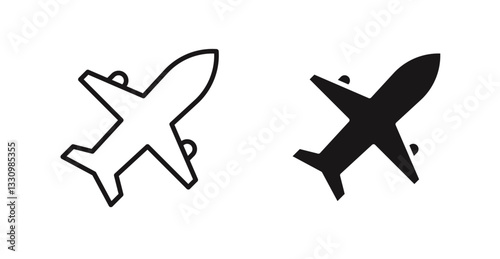 Paper plane icon outlined icon vector collection.